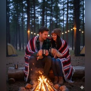 Mexican Sarape Blanket Striped Pink, red and black colors, Full size